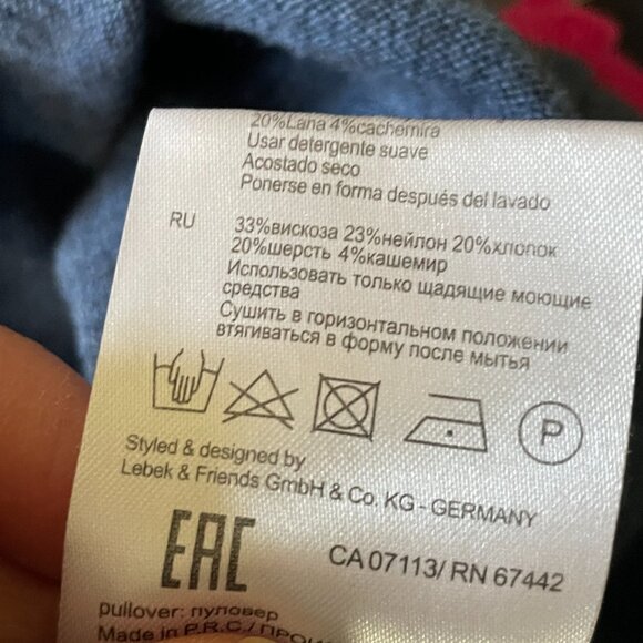 Frieda & Freddies New York Blue Camo Crew Neck Sweater-Medium - Picture 7 of 9